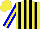 Silk - Yellow, black stripes, blue and yellow stripe sleeves, yellow cap