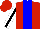 Silk - Red, blue stripe, white sleeves, black stripe, red cap