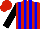 Silk - Red, blue stripes, black sleeves, red cap