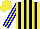 Silk - Yellow,black stripes,yellow sleeves,blue stripes ,yellow cap, yellow cap
