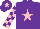 Silk - Purple, pink star, checked sleeves, purple cap, pink star