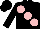 Silk - Black, large pink spots