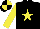 Silk - Black, yellow star and sleeves, quartered cap