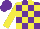 Silk - Purple, yellow blocks, yellow sleeves, purple cap