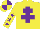 Silk - Yellow, purple cross of lorraine, yellow sleeves, purple stars, quartered cap