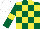 Silk - Dark green and yellow checks, armlets, white cap