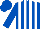 Silk - Royal blue, white stripes