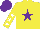 Silk - Yellow, purple star, yellow sleeves, white stars, purple cap