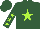Silk - Hunter green, lime green star, lime green stars on sleeves, hunter green cap