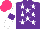 Silk - Purple, white stars, white sleeves on purple armband, hot pink cap