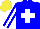 Silk - Blue, white cross, stripe sleeves, yellow cap