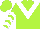 Silk - Lime green, white chevron on front and back, white chevrons on sleeves