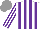 Silk - White purple stripes on body and sleeves, grey cap