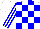 Silk - White body, blue checked, white arms, blue striped, white cap, blue striped
