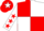 Silk - Red and White (quartered), White sleeves, Red stars, Red cap, White star