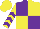 Silk - Purple and yellow (quartered), yellow and purple chevrons on sleeves, yellow cap