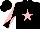 Silk - Black, pink star, diabolo on sleeves