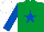 Silk - EMERALD GREEN, ROYAL BLUE star and sleeves, WHITE cap