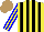 Silk - Yellow,black stripes,yellow sleeves,blue stripes ,yellow cap, light brown cap