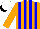 Silk - Orange, blue stripes, orange sleeve, white cap, black peak