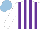 Silk - White, purple stripes, light blue cap