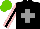 Silk - Black, grey cross, pink sleeves with black stripe, light green cap