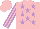 Silk - Pink, mauve stars, striped sleeves, pink cap