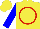 Silk - Yellow with  red circle 'pry' on back, blue sleeves