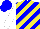 Silk - Blue and yellow diagonal stripes, white sleeves, blue cap