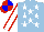 Silk - Light blue, white stars, white sleeves, red seams, red and blue quartered cap