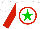 Silk - White, red circle, green star, red sleeves