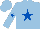 Silk - Light blue, royal blue star, royal blue star on sleeves