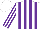 Silk - White, purple stripes on body and sleeves, white cap