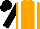 Silk - Orange, white braces, black sleeves and cap