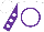 Silk - White, purple circle, white spots on purple sleeves