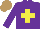 Silk - Purple, yellow cross, light brown cap