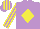 Silk - mauve, yellow diamond, striped sleeves and cap