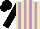 Silk - beige, mauve stripes, black sleeves and cap