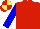 Silk - Red body, blue arms, red cap, yellow quartered