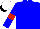 Silk - Blue,red band,blue sleeves,red arm band,white cap, black peak
