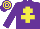 Silk - Purple, yellow cross of lorraine, hooped cap