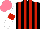 Silk - Black, red stripes, white sleeves with red armbands, salmon cap