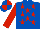 Silk - royal blue, red stars, red sleeves, quartered cap