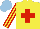 Silk - Yellow, red cross, striped sleeves, light blue cap