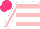 Silk - White, pink hoops, stripe sleeves, hot pink cap