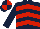 Silk - Dark blue, red chevrons, quartered cap