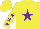 Silk - Yellow, purple star, purple stars on yellow sleeves