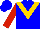 Silk - Blue, gold 'v', red sleeves