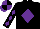 Silk - Black, purple diamond, purple diamonds on sleeves, purple and black quartered cap