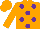 Silk - Orange, purple dots, orange cap